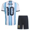 Dječji Dresovi Argentina Messi 10 Domaći Svjetsko Prvenstvo 2026 - Kratki Rukavima