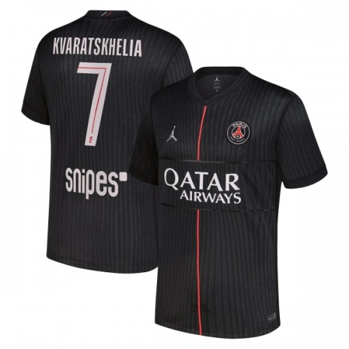 Dresovi Paris Saint-Germain Kvaratskhelia 7 Četvrta Jordan 2025-26 - Kratki Rukavima Dresovi Paris Saint-Germain Kvaratskhelia 7 Četvrta Jordan 2025-26 - Kratki Rukavima