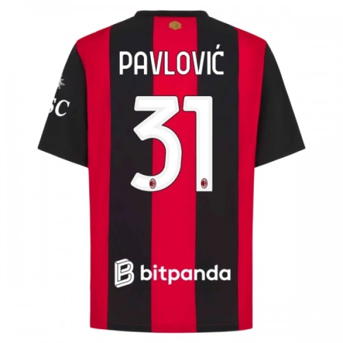 Dresovi AC Milan Pavlovic 31 Domaći 2026-27 - Kratki Rukavima Dresovi AC Milan Pavlovic 31 Domaći 2026-27 - Kratki Rukavima