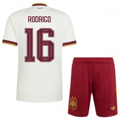 Dječji Dresovi Španjolska 2 Stars Rodrigo 16 Gostujući Svjetsko Prvenstvo 2026 - Kratki Rukavima Dječji Dresovi Španjolska 2 Stars Rodrigo 16 Gostujući Svjetsko Prvenstvo 2026 - Kratki Rukavima