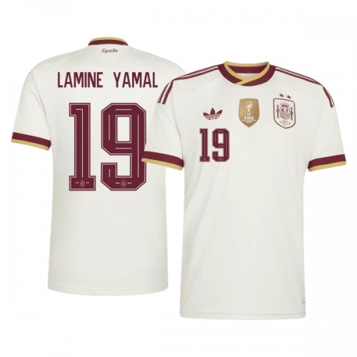 Dresovi Španjolska 2 Stars Lamine Yamal 19 Gostujući Svjetsko Prvenstvo 2026 - Kratki Rukavima Dresovi Španjolska 2 Stars Lamine Yamal 19 Gostujući Svjetsko Prvenstvo 2026 - Kratki Rukavima
