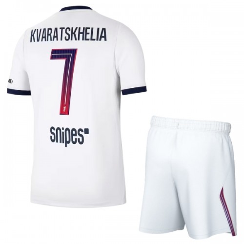 Dječji Dresovi Paris Saint-Germain Kvaratskhelia 7 Gostujući 2026-27 - Kratki Rukavima Dječji Dresovi Paris Saint-Germain Kvaratskhelia 7 Gostujući 2026-27 - Kratki Rukavima