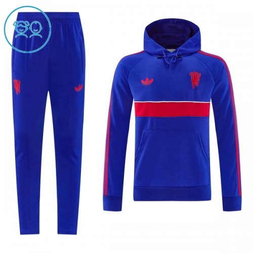 Dječji Manchester United Hoodie Komplet trenirke za trening 2026-27 Plava Dječji Manchester United Hoodie Komplet trenirke za trening 2026-27 Plava
