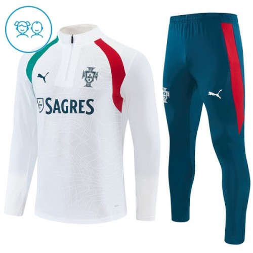 Dječji Portugal Komplet trenirke za trening 2026-27 Quarter-zip Bijela Dječji Portugal Komplet trenirke za trening 2026-27 Quarter-zip Bijela
