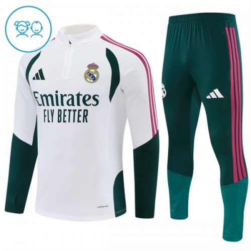 Dječji Real Madrid Komplet trenirke za trening 2026-27 Quarter-zip Bijela Dječji Real Madrid Komplet trenirke za trening 2026-27 Quarter-zip Bijela