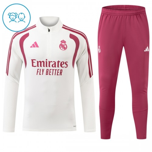 Dječji Real Madrid Komplet trenirke za trening 2026-27 Quarter-zip Bijela Dječji Real Madrid Komplet trenirke za trening 2026-27 Quarter-zip Bijela