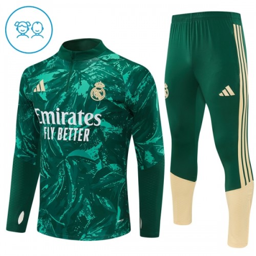 Dječji Real Madrid Komplet trenirke za trening 2026-27 Quarter-zip Zelena Dječji Real Madrid Komplet trenirke za trening 2026-27 Quarter-zip Zelena