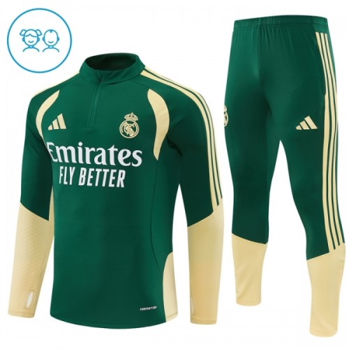 Dječji Real Madrid Komplet trenirke za trening 2026-27 Quarter-zip Zelena Dječji Real Madrid Komplet trenirke za trening 2026-27 Quarter-zip Zelena